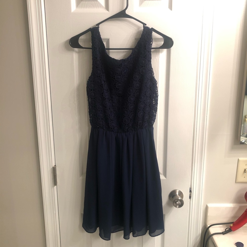 Navy blue mini dress